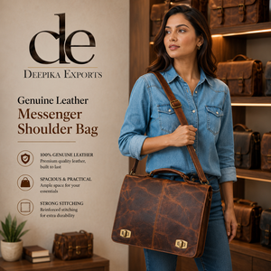 Large Capacity Crunch Leather Office Use Messenger Shoulder Bag Multi Uses Hot Sale High Quality Laptop Bag Leather Unisex Bag - Product Image 6
