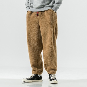 2025 Winter Thickened Casual Cashmere Thermal Japan Plus Size Harem Lamb <b>Wool</b> Warm Trousers Men's <b>Pants</b> - Product Image 3