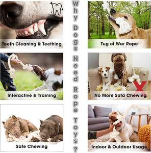 Juguetes de Cuerda de Algodón Resistentes de 2 Nudos para Perros Adultos y Cachorros, 12 Pulgadas, 100% Natural, Multicolor, Personalizados, Suministro al por Mayor - Product Image 5