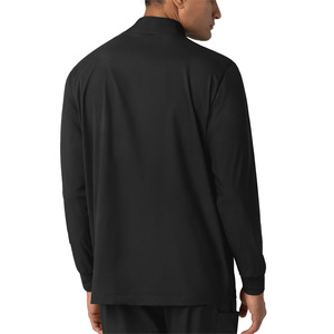 Blouse médicale unisexe noire à manches longues avec détection d'aiguilles et coutures invisibles pour le personnel hospitalier - Product Image 1