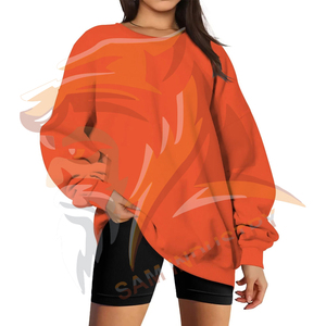เสื้อสเวตเชิ้ตผู้หญิงแบบสวมใส่สบาย ระบายอากาศได้ดี ดีไซน์ใหม่สำหรับฤดูหนาว  แบบโอเวอร์ไซส์  ถักนิตติ้ง - Product Image 3