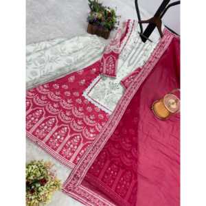 Conjuntos de ropa de fiesta de diseñador para mujer Top elegante-Plazzo y Dupatta - Product Image 2