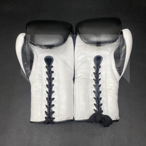 No Boxing No Life Guantes de Boxeo Profesionales de Cuero Vacuno de Primera Calidad con Cordones, Acolchado Grueso de 4 Capas, Transpirables para Kick Boxing - Product Image 4