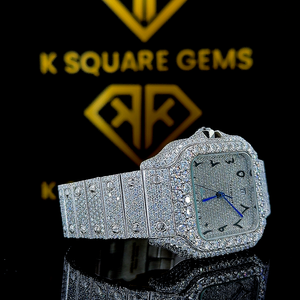 Meilleure collection de montres automatiques en acier inoxydable unisexe résistantes à l'eau avec verre saphir de luxe et diamants en moissanite - Product Image 1