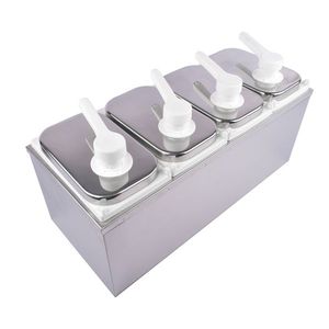 8L Stainless Steel Sauce Pump Dispenser Squeeze Condiment Dispensing Container Drink Dispenser with Pump Station - Product Image 4