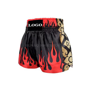 กางเกงมวยไทยผ้าคอตตอนโพลีเอสเตอร์พิมพ์ลายแบบซับลิเมชั่น ดีไซน์ล่าสุด ขายส่ง รับผลิตตามแบบ (OEM) ชุดศิลปะการต่อสู้สำหรับผู้ใหญ่ กางเกงสำหรับการต่อสู้ - Product Image 6