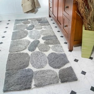 Tapis de bain épais en pur coton éponge, logo brodé, doux et absorbant, serviette de sol pour salle de bain, vente en gros - Product Image 2