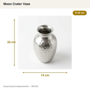 Jarrón de Flores Hecho a Mano de 22 cm, de Latón Plateado Mate y Acero Inoxidable, Diseño de Cráter Lunar, Decoración para el Hogar, Centro de Mesa para Bodas y Hoteles - Product Image 5