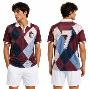 Proveedor de Camisetas de Fútbol de Corte Atlético Vintage, Diseño Geométrico, para Jóvenes y Adultos, Unisex, Ligeras, que Absorben la Humedad, Ropa Deportiva para Entrenamiento - Product Image 3