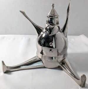 Vintage Pottery Barn Silver Plated Santa Christmas <b>Stocking</b> <b>Holder</b> feltsocks - Product Image 6