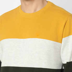 เสื้อสเวตเชิ้ตผู้ชาย แขนยาว ลายทาง คอตั้ง ทรงปกติ ผ้าฝ้าย 100% ตัดต่อสีสัน สไตล์ลำลอง สำหรับฤดูหนาว - Product Image 4
