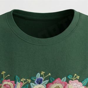 Camiseta de Verano de Algodón para Mujer, Color Personalizado, Sólida, Suave, Informal, Holgada, Lisa, de Manga Corta, Estilo Informal - Product Image 4