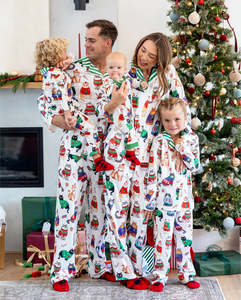 Custom <b>Christmas</b> <b>Family</b> <b>Pajama</b> Set 100% Polyester Casual <b>Matching</b> Holiday Sleepwear Gingerbread Print <b>Family</b> Clothing Collection - Product Image 6