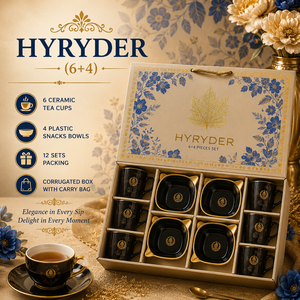 Luxury Richart 2+6 Custom Logo <b>Tea</b> Cup Gift Box 6 Cups 2 PVC Bowls Corrugated Packaging Royal Pattern 400mL Capacity for <b>Tea</b> - Product Image 2