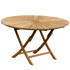 Table à manger minimaliste en bois naturel pour 4 personnes, de forme ronde, pliable, pour jardin, meubles de maison - Product Image 1