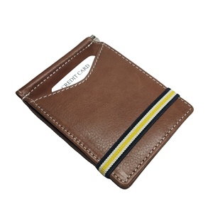 Secure Elastic Money Clip Wallets Men Purses Slim Short Card <b>Holder</b> Factory Wholesale Price Pilot <b>ID</b> Bifold Cowhide Leather Mans - Product Image 1