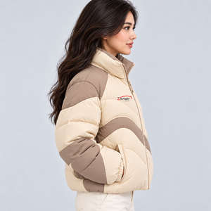 Chaqueta Acolchada de Moda para Mujer, Abrigo de Invierno Cálido con Cierre Completo, Cuello Alto, Ropa Exterior Informal con Logotipo Personalizado - Product Image 2