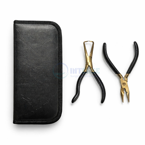 Pince à poser les extensions capillaires de luxe INTENSE SURGICAL en acier inoxydable finition or, légère, réutilisable, qualité A+, outil professionnel pour salon (OEM) - Product Image 3