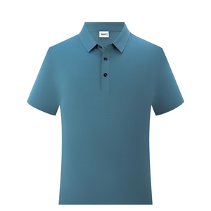 High Quality Solid Knitted 220 Gsm Cotton Men Casual <b>Shirt</b> Embroidery Logo Short Sleeve Anti-pilling for Company Office Uniform - Product Image 5