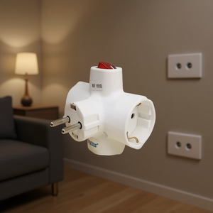Adattatore ExtraStar da 1 a 3 prese 16A 250V con interruttore e indicatore luminoso per uso interno - Product Image 3