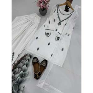 Conjunto de Top y Pantalón con Dupatta Elegante para Mujer, Ideal para Fiestas - Product Image 4