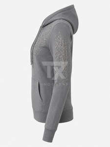 Best Sale Women's Casual Front Rhinestone Printed Hoodie Street Wear Fashion High Quality Winter Oversized - Product Image 2