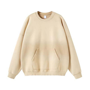 Sweat-shirt d'hiver pour homme en coton 100% avec détails de surpiqûres contrastées, molleton épais, style vintage, séchage rapide, doublé, décontracté pour l'extérieur - Product Image 3
