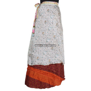 Jupe portefeuille hippie vintage de qualité supérieure, élégante et abordable, pour la plage, style sari, vente en gros, cache-maillot vintage Magic 38 pouces - Product Image 1