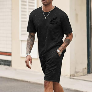 Ensemble deux pièces pour homme, couleur personnalisée, respirant, avec logo, comprenant un t-shirt et un short - Product Image 5