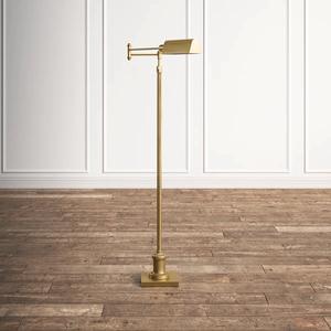 Lampe de sol design haut de gamme avec base en marbre et cadre doré pour intérieurs de luxe - Product Image 6