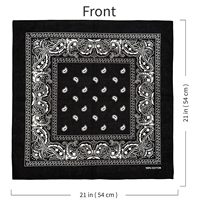 Bandana en coton à imprimé cachemire, carré 22x22 pouces, doux et respirant, vente en gros, logo personnalisé, OEM ODM, fabricant et fournisseur en gros