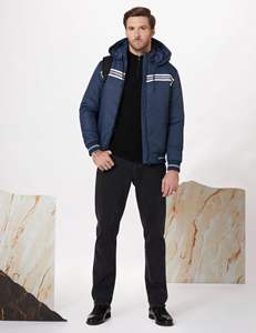 Chaquetas de hombre con diseño de bloques de color a la moda, chaqueta de plumón ligera y cálida para invierno, ropa de calle de moda para hombre. - Product Image 2