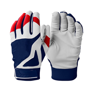 Guantes de Béisbol Unisex Blancos, Rojos y Azul Marino, de Microfibra Transpirable, Tejido de Punto, para Entrenamiento - Product Image 1