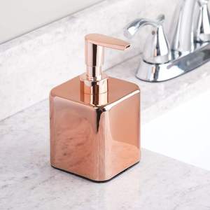 Dispensador de jabón de latón montado en la pared, accesorio de baño de lujo con forma cuadrada y tapa para cocinas, baños y hoteles - Product Image 4