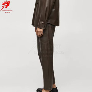 Fashion <b>Leather</b> <b>Pants</b> Soft <b>Leather</b> Material Modern Fit Stylish For Streetwear Casual Outfits And Apparel Clothing - Product Image 2