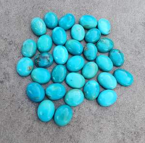 Turquoise américaine naturelle ovale cabochon à dos plat, pierre précieuse calibrée, pierre en vrac pour la fabrication de bijoux, vente en gros - Product Image 3