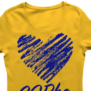 T-shirt personnalisé en coton bleu pour femme, motif cœur d'amour imprimé, manches courtes, col rond, décontracté, tendance, streetwear, pour tous les jours - Product Image 4