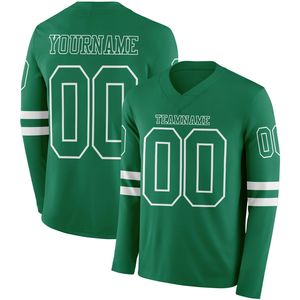 Camiseta de Fútbol Personalizada de Manga Larga con Cuello en V, Transpirable, de Spandex/Poliéster, Logotipo Frontal Personalizado, Nombre del Equipo, Alta Calidad para Todos - Product Image 4