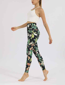 High Waist Solid Spandex/<b>Nylon</b> Breathable Yoga <b>Leggings</b> for Women Customizable Size & Color - Product Image 6