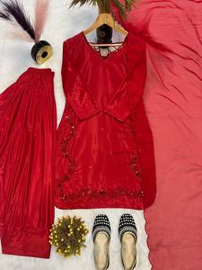 India Designer <b>Top</b> Koti and Plazzo Set with <b>Sequin</b> Embroidery Trending Three-Piece Ethnic Wear for Women <b>Party</b> & Festive Outfit - Product Image 4