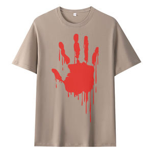 T-shirt graphique personnalisé avec empreinte de main en sang, streetwear, tee-shirt en coton oversize, t-shirt graphique premium, t-shirt imprimé personnalisé unisexe - Product Image 6