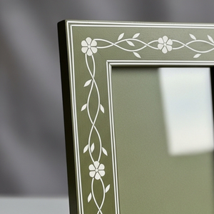 Handcrafted Sage Green Bone Inlay Photo <b>Frame</b> with Floral Vine Design – Luxury Decorative Picture <b>Frame</b> for Home & Office Decor - Product Image 2