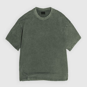 Camiseta de Hombre Verde Oliva Lavado, Corte Regular, 100% Algodón, Cuello Redondo, Estilo Casual Urbano, Secado Rápido, Etiqueta Privada Personalizada - Product Image 2