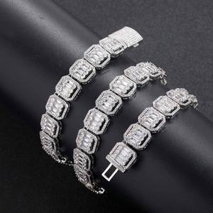 Best Selling Fashion Hip Hop Diamond Chain <b>Necklace</b> with Durable Stainless Steel Base for <b>Long</b> Lasting Everyday Wear - Product Image 2
