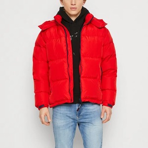 ODM Custom Printed Casual Men's <b>Padded</b> Bubble Puffer <b>Jacket</b> Zipper Closure Hooded Warm Winter Plus Size <b>Waterproof</b> Cotton - Product Image 2