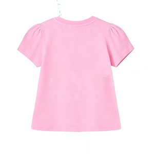 Camiseta Personalizada para Adolescentes y Niñas Pequeñas con Mangas con Volantes, Cuello Redondo y Gráfico Floral Arcoíris Brillante - Product Image 4