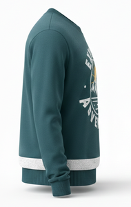 Sweat-shirt en maille graphique en mélange de coton épais, thème aventure en plein air, haut à manches longues - Product Image 3