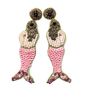 Boucles d'oreilles en perles de rocaille brodées, bijoux multicolores à la mode, style indien, faits à la main, pour femmes et filles, nouvelle collection - Product Image 4