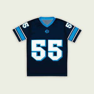 เสื้อเจอร์ซีย์อเมริกันฟุตบอลหญิง สีกรมท่า ผ้าตาข่าย คอวี ระบายอากาศได้ดี โพลีเอสเตอร์ เสื้อฟุตบอล เสื้อยืด สกรีนหมายเลขได้ตามสั่ง ผลิตตามแบบ OEM ขายส่ง สหรัฐอเมริกา - Product Image 4