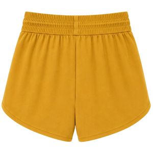 Shorts de sport jaune moutarde pour femmes, taille élastique avec cordon de serrage, pour la course, la gym, l'entraînement, décontractés, séchage rapide, vêtements de sport, personnalisables OEM - Product Image 2